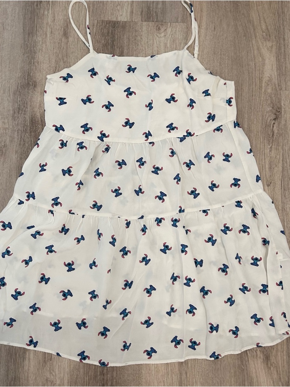 Disney Lilo And Stitch Mini Dress Womens M White Sundress Disney Vacation 100